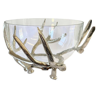 Antler Stand With Glass Bowl