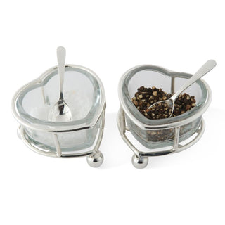 Heart Salt And Pepper Set With Spoons