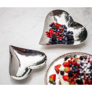 Small Champagne Hammered Heart Dish