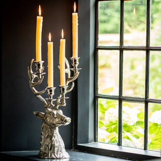 Stag Head Four Taper Candle Holder