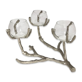 Silver Branch Triple Tea Light Holder
