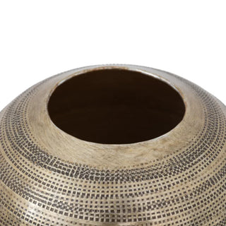 Zahara Hammered Metal Vase Antique Brass - Large - KC at HOME