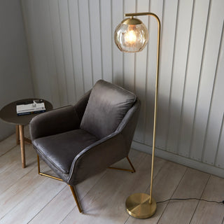 Dimple 1 Floor Light Satin Gold - KC at HOME