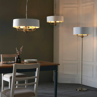 Highclere 3 Floor Light Antique Brass - KC at HOME