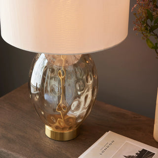 Elin Dimple Table Lamp Champagne - KC at HOME
