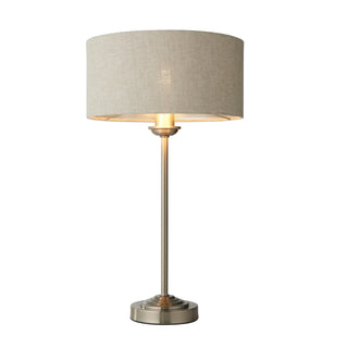 Highclere Table Light Chrome & Natural Linen - KC at HOME