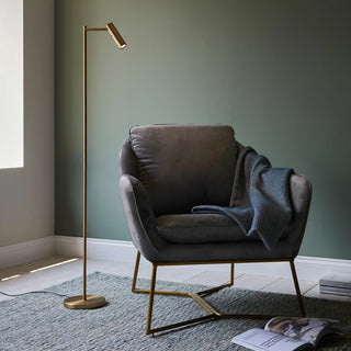 Dedicated Reader 1 Floor Lamp Satin Warm Brass - KC at HOME