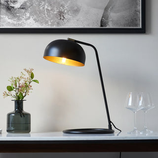 Brair 1 Table Lamp Matt Black & Antique Brass - KC at HOME
