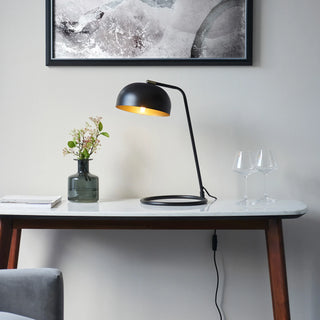 Brair 1 Table Lamp Matt Black & Antique Brass - KC at HOME