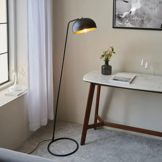 Brair 1 Floor Light Matt Black & Antique Brass - KC at HOME