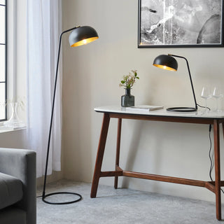 Brair 1 Floor Light Matt Black & Antique Brass - KC at HOME