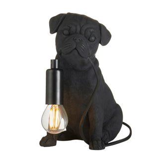 Pug Puppy Table Lamp Black - KC At Home