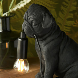 Pug Puppy Table Lamp Black - KC At Home