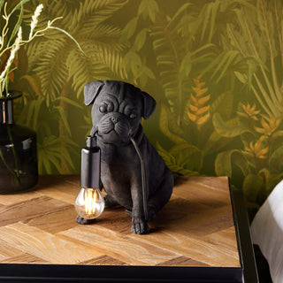 Pug Puppy Table Lamp Black - KC At Home