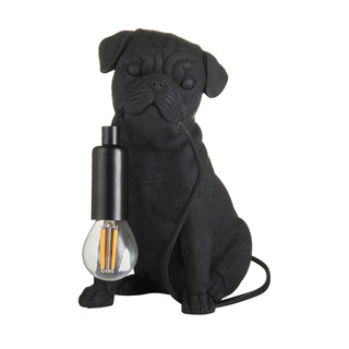 Pug Puppy Table Lamp Black - KC At Home