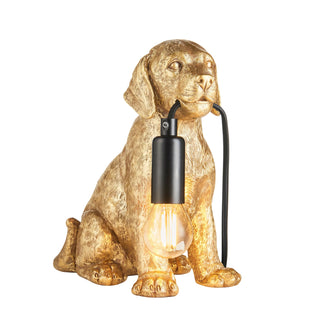 Labrador Puppy Table Lamp Vintage Gold - KC at HOME
