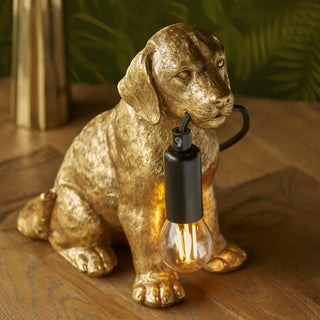 Labrador Puppy Table Lamp Vintage Gold - KC at HOME