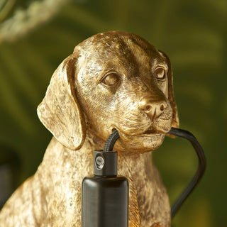 Labrador Puppy Table Lamp Vintage Gold - KC at HOME