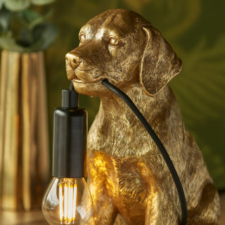Labrador Puppy Table Lamp Vintage Gold - KC at HOME