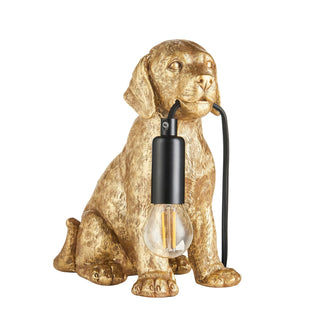 Labrador Puppy Table Lamp Vintage Gold - KC at HOME
