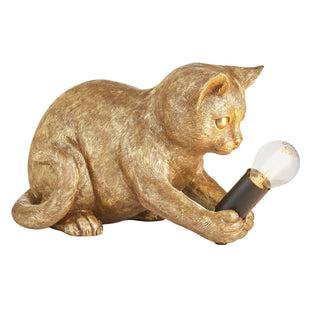 Kitten Table Lamp Vintage Gold - KC At Home