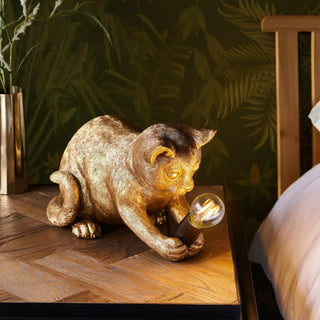 Kitten Table Lamp Vintage Gold - KC At Home