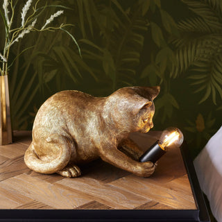 Kitten Table Lamp Vintage Gold - KC At Home