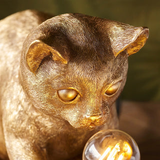 Kitten Table Lamp Vintage Gold - KC At Home