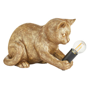 Kitten Table Lamp Vintage Gold - KC At Home