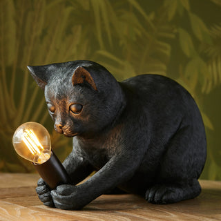 Kitten Table Lamp Black - KC at HOME