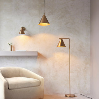 Cape Floor Light Antique Brass - KC at HOME