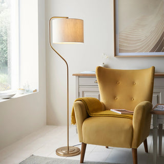 Clement Floor Lamp Brushed Aged Brass - KC at HOME