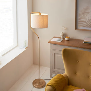 Clement Floor Lamp Brushed Aged Brass - KC at HOME