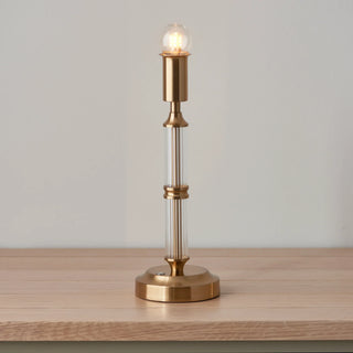Morton Rechargeable Table Lamp Brushed Aged Brass - KC at HOME