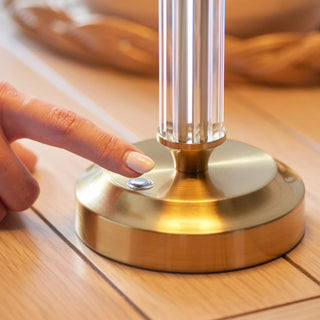 Morton Rechargeable Table Lamp Brushed Aged Brass - KC at HOME