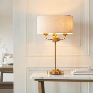 Highclere 3 Table Lamp Vintage Brass - KC at HOME