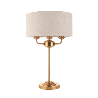 Highclere 3 Table Lamp Vintage Brass - KC at HOME