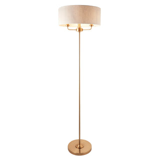 Highclere 3 Floor Lamp Vintage Brass - KC at HOME