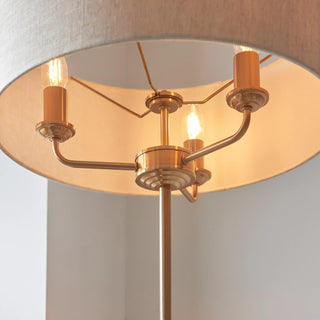 Highclere 3 Floor Lamp Vintage Brass - KC at HOME