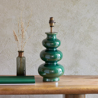 Monroe Table Lamp Gloss Green Reactive Glaze - KC at HOME