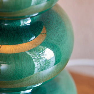 Monroe Table Lamp Gloss Green Reactive Glaze - KC at HOME