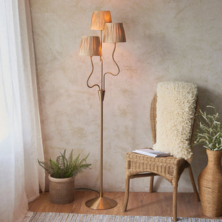 Wriggle 3 Floor Lamp Brushed Aged Brass - KC at HOME