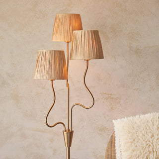 Wriggle 3 Floor Lamp Brushed Aged Brass - KC at HOME
