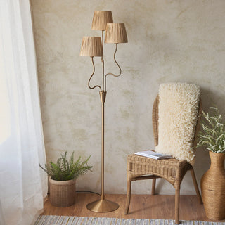 Wriggle 3 Floor Lamp Brushed Aged Brass - KC at HOME