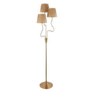 Wriggle 3 Floor Lamp Brushed Aged Brass - KC at HOME