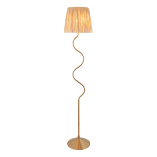 Wriggle 1 Floor Lamp Brushed Aged Brass - KC at HOME