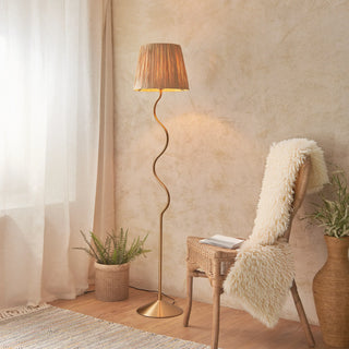 Wriggle 1 Floor Lamp Brushed Aged Brass - KC at HOME