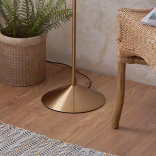 Wriggle 1 Floor Lamp Brushed Aged Brass - KC at HOME