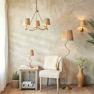 Wriggle 1 Floor Lamp Brushed Aged Brass - KC at HOME