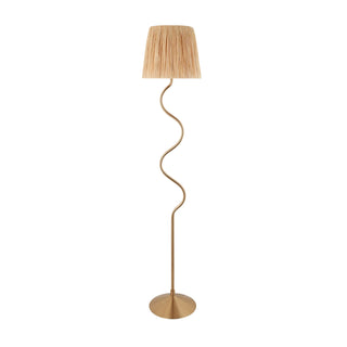 Wriggle 1 Floor Lamp Brushed Aged Brass - KC at HOME